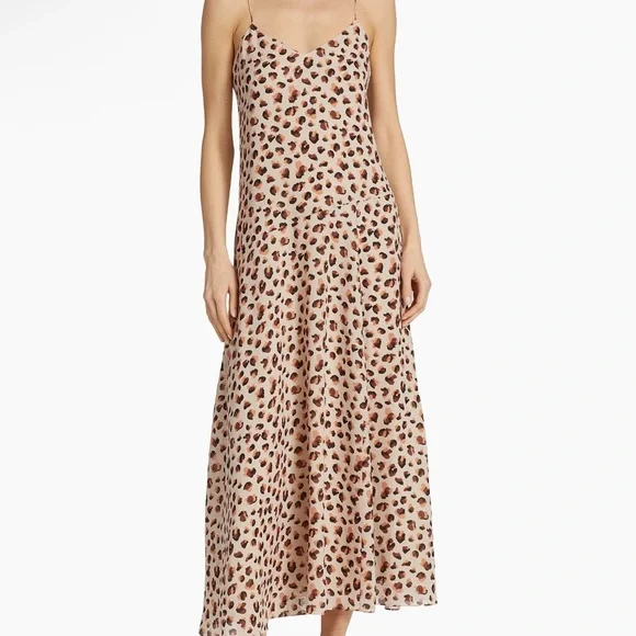 Theory flora leopard print silk midi cami dress - Picture 9 of 14